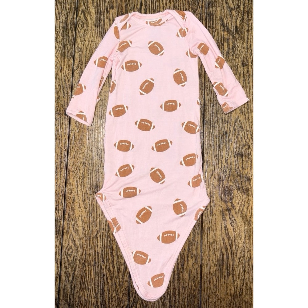 Angel dear bamboo gown football print 0/3 months